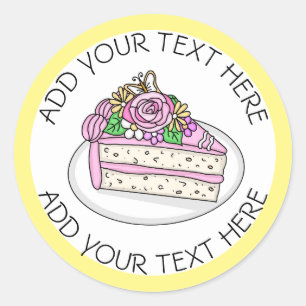 Baby Shower Taart getopt met rozen en bloemen Ronde Sticker
