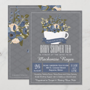 baby shower Tea Invitation, Birthday of Sip & See Kaart