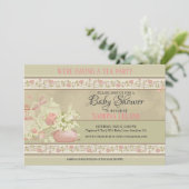 Baby shower  Tea-partij Kaart (Staand voorkant)