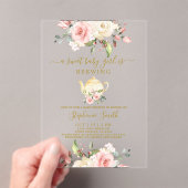 Baby shower Tea Party Acrylique Invitation (In situ (ordinateur de poche))