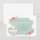 Baby shower Tea Party Apportez une carte de livre (Devant / Derrière)