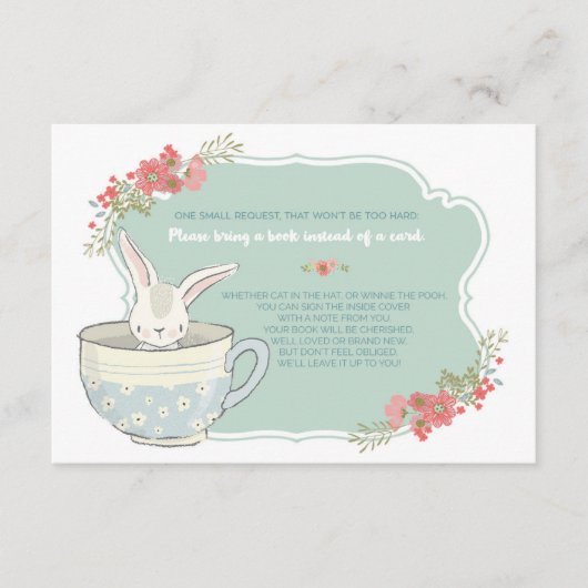 Baby shower Tea Party Apportez une carte de livre (Devant)
