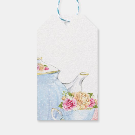 Baby shower Tea Party Dank u Cadeaulabel (Achterkant)