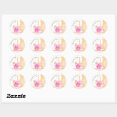 Baby shower Tea Party Favoriser Sticker | Fille (Feuille)