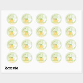 Baby shower Tea Party Favoriser Sticker | Neutre (Feuille)