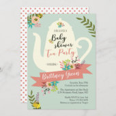 Baby shower Tea Party Invitation (Devant / Derrière)