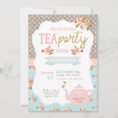 Baby shower Tea Party Invitation (Devant)