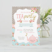 Baby shower Tea Party Invitation (Debout devant)