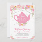 Baby shower Tea Party Invitation à saupoudrer (Devant)