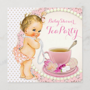 baby shower Tea Party Kaart