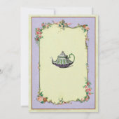Baby shower Tea Party Purple Teapot Invitation (Dos)