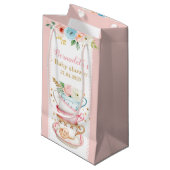 Baby shower Tea Party rose Petit sac cadeau (Devant Angle)