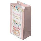 Baby shower Tea Party rose Petit sac cadeau (Dos Angle)