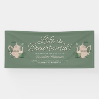 Baby shower Tea Party Schattige Minimalistisch Chi Spandoek