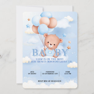 BABY SHOWER TEDDDY BEAR INVITATION