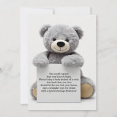 Baby shower Teddy Bear-ballonnen Kaart (Achterkant)