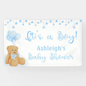 Baby shower Teddy Bear Blue-ballonnen... Het is ee Spandoek (Horizontaal)