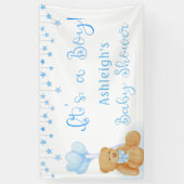 Baby shower Teddy Bear Blue-ballonnen... Het is ee Spandoek (Verticaal)
