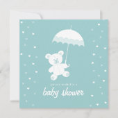 Baby shower Teddy Bear Blue / Toute invitation en  (Devant)