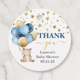 Baby shower Teddy Bear Boy Bedankjes Labels