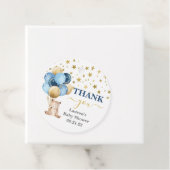 Baby shower Teddy Bear Boy Bedankjes Labels (In situ)