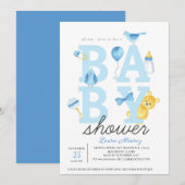 Baby shower Teddy Bear Boy Kaart (Voorkant / Achterkant)