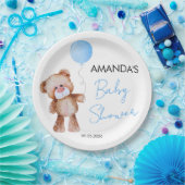 Baby shower Teddy Bear Boy Papieren Bordje (Feest)