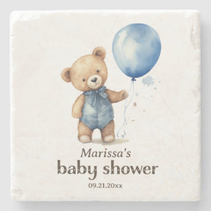 Baby shower Teddy Bear Boy Stenen Onderzetter