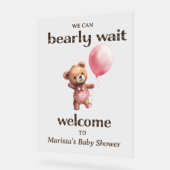 Baby shower Teddy Bear Girl Bienvenue (Angle)