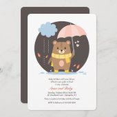 Baby shower Teddy Bear Invitation (Devant / Derrière)