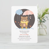 baby shower Teddy Bear Uitnodiging (Staand voorkant)