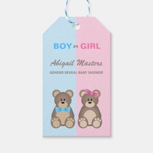 Baby shower Teddy Bears Cadeaulabel (Voorkant)