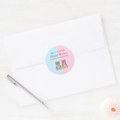 Baby shower Teddy Bears Ronde Sticker (Envelop)