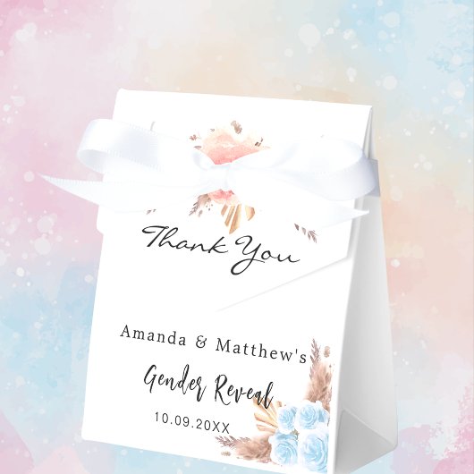 Baby shower teddy beer pampas bedankdoosjes