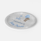Baby shower teddy beer papieren bordje (Gekanteld)