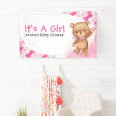 Baby shower Teddy Het is een meisje Spandoek (Insitu)