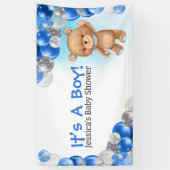 Baby shower Teddy is een jongen Spandoek (Verticaal)
