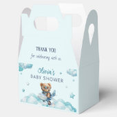 Baby shower teddybeer blauw bedankdoosjes (Geopend)