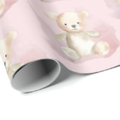 Baby shower teddybeer cadeaupapier (Rol Hoek)