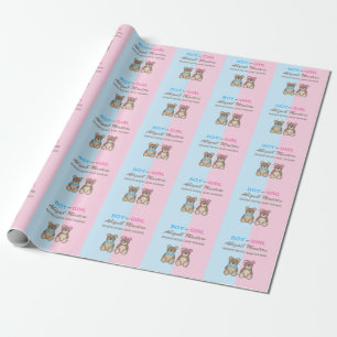 Baby shower teddyberen cadeaupapier