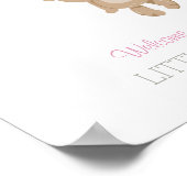 Baby shower teelboek Teddy Bear roze Poster (Hoek)