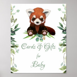 Baby shower Teken Gifts & Kaarten Rood panda Beer Poster
