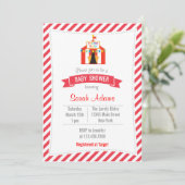 Baby shower Tente de cirque rouge Invitation (Debout devant)
