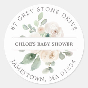 Baby shower Terug-adreslabel Ronde Sticker