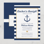 Baby shower thématique nautique Invitation - Ancre (Devant / Derrière)