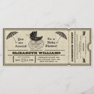  Baby shower Ticket Invitation III Kaart
