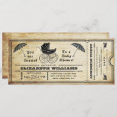  Baby shower Ticket Invitation Kaart (Voorkant / Achterkant)