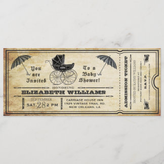  Baby shower Ticket Invitation Kaart