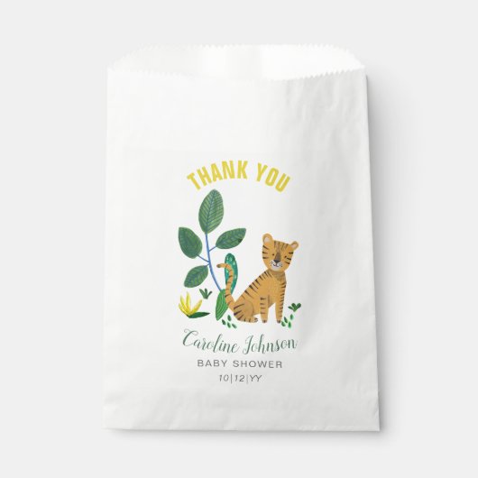 Baby shower | Tigre | Sacs cadeaux favoris (Devant)