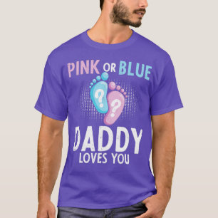 Baby shower toekomstige pap roze of blauw geslacht t-shirt
